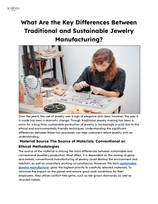 What Are the Key Differences Between Traditional and Sustainable Jewelry Manufacturing_