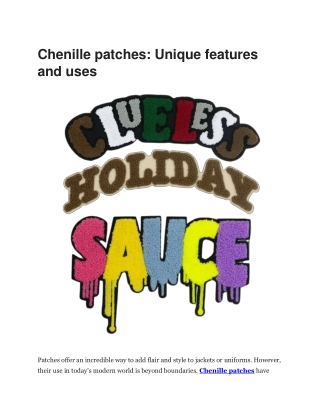 chenille patches unique features and uses