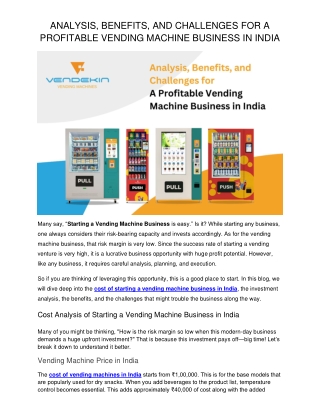 analysis benefits and challenges for a profitable