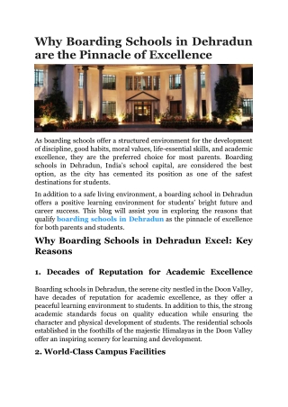 Why Boarding Schools in Dehradun are the Pinnacle of Excellence (1)
