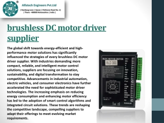 Top Trends Impacting the Business Strategies of Leading Brushless DC Motor