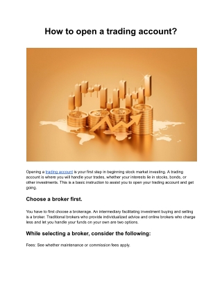 How to open a trading account
