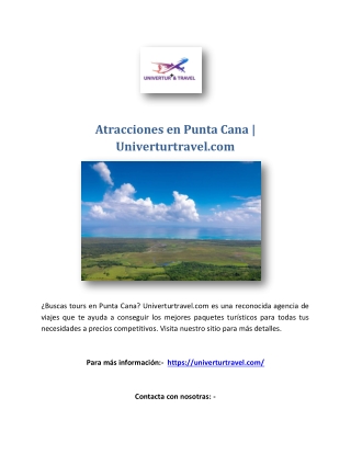 atracciones en punta cana univerturtravel com