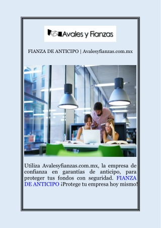 FIANZA DE ANTICIPO | Avalesyfianzas.com.mx