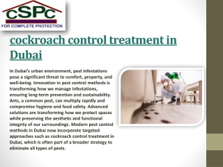 Pest Control Treatment in Dubai: Advanced Methods to Safeguard Your Space