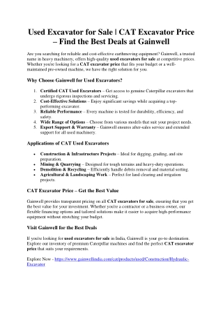 Top excavator in india  - gainwellindia