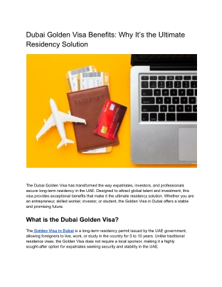Dubai Golden Visa Benefits_ Why It’s the Ultimate Residency Solution