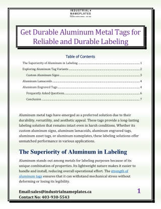 Get Durable Aluminum Metal Tags