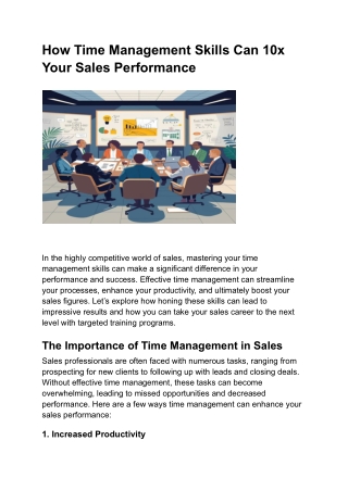How Time Management Skills Can 10x Your Sales Performance