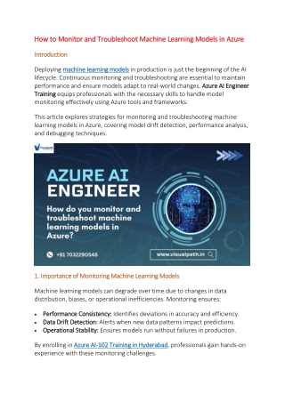 how to monitor and troubleshoot machine learning