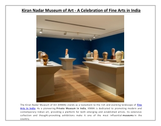 Kiran Nadar Museum of Art - A Celebration of Fine Arts in India