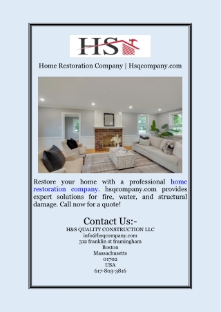 Home Restoration Company | Hsqcompany.com