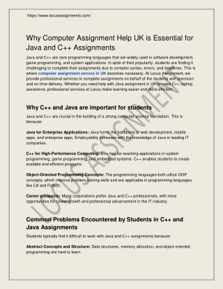 Why Computer Assignment Help UK is Essential for Java and C   Assignments