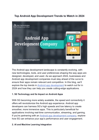 Top Android App Development Trends to Watch in 2024