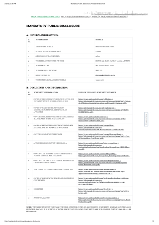 Mandatory Public Disclosure _ Piet Sanskriti School