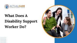 what does a disability support worker do