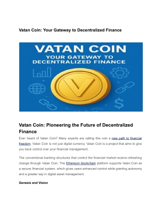 vatan coin your gateway to decentralized finance