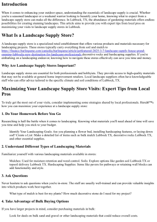 Maximizing Your Landscape Supply Store Visits: Expert Tips from Local Pros