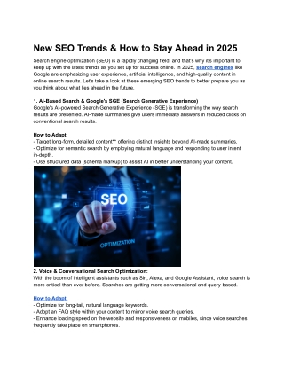 New SEO Trends & How to Stay Ahead in 2025