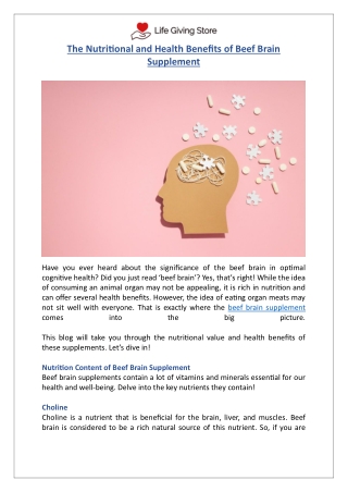Beef Brain Supplements  The Key to Better Brain Health & Mood