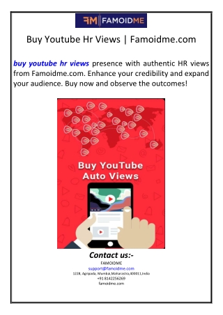 buy youtube hr views