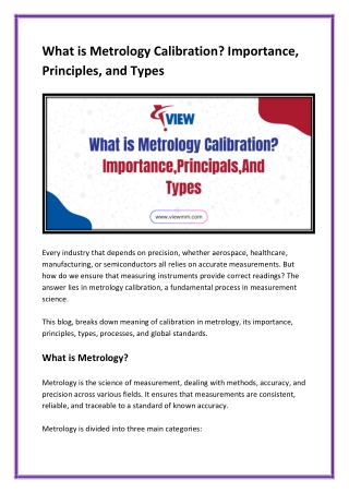What is Metrology Calibration Importance, Principles, and Types