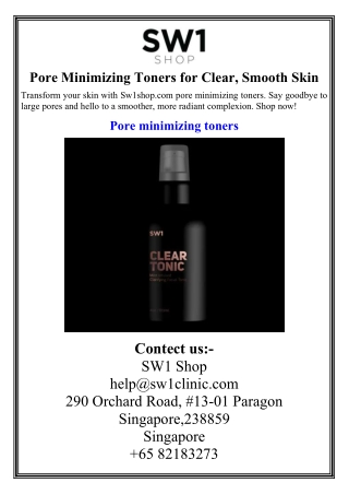 pore minimizing toners for clear smooth skin