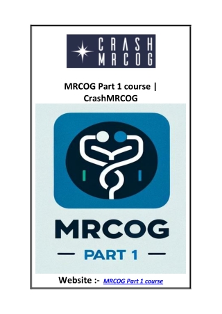 mrcog part 1 course crashmrcog