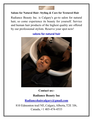 Salons for Natural Hair Styling & Care for Textured Hair
