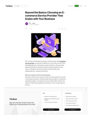 Beyond the Basics: Choosing an E-commerce Service Provider That Scales with Your