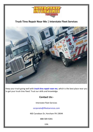Truck Tires Repair Near Me  Interstate Fleet Services