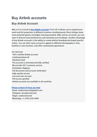 Buy Airbnb accounts