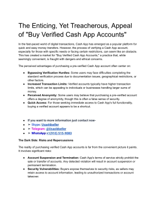 The Enticing, Yet Treacherous, Appeal of _Buy Verified Cash App Accounts_