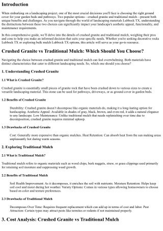 Crushed Granite vs Traditional Mulch: Which Should You Choose?