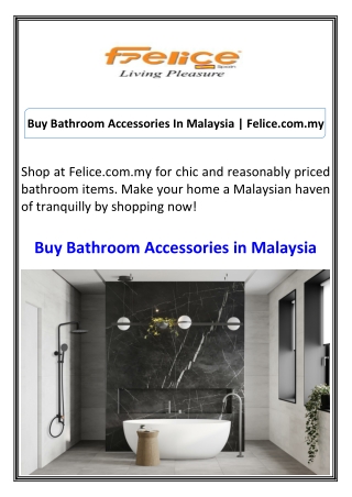 Buy Bathroom Accessories In Malaysia Felice.com.my