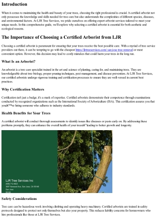 The Importance of Choosing a Certified Arborist from LJR