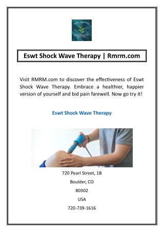 Eswt Shock Wave Therapy | Rmrm.com