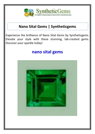 Nano Sital Gems  Syntheticgems