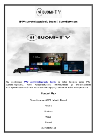 iptv suoratoistopalvelu suomi suomiiptv com