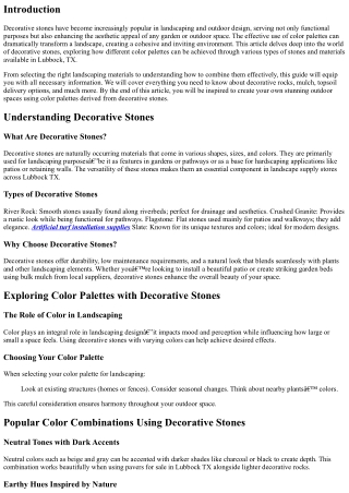 Exploring Color Palettes with Decorative Stones