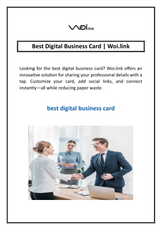 Best Digital Business Card | Woi.link