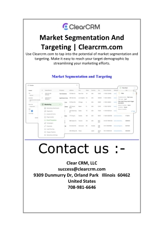 market segmentation and targeting clearcrm