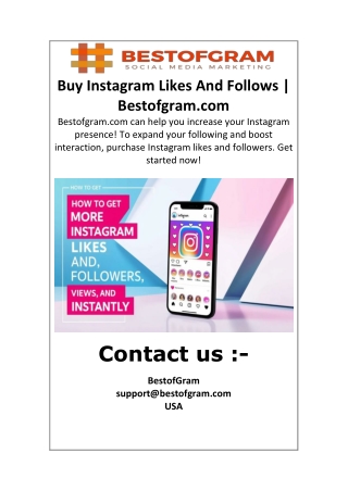 Buy Instagram Likes And Follows  Bestofgram.com