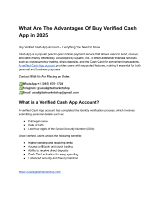 Buy Verified Cash App Account – Everything You Need to Know