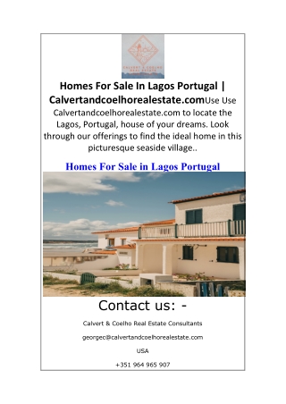 Homes For Sale In Lagos Portugal  Calvertandcoelhorealestate.com