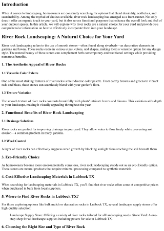 River Rock Landscaping: A Natural Choice for Your Yard