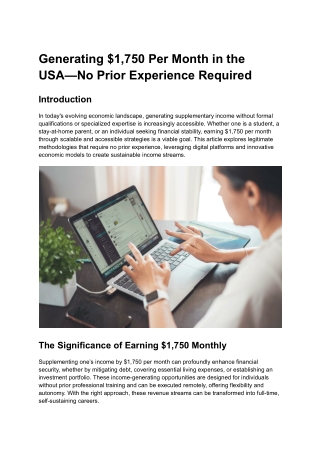 generating 1 750 per month in the usa no prior