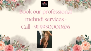 Book our professional mehndi services