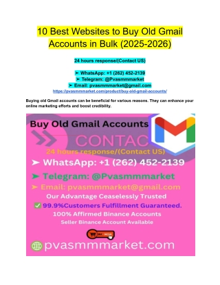 10 Best Websites to Buy Old Gmail Accounts in Bulk (2025-2026)