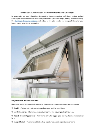 find the best aluminium doors and windows near